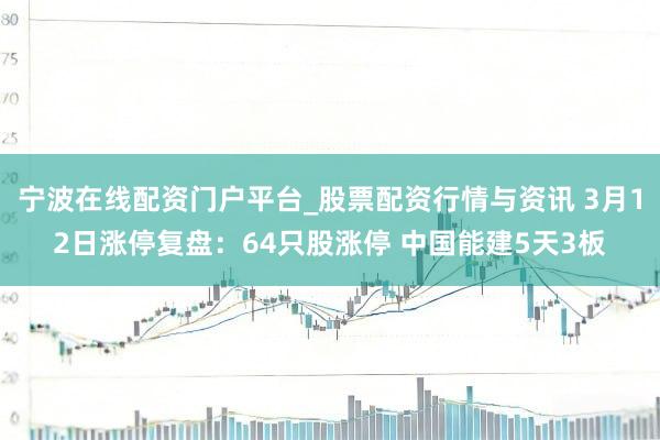 宁波在线配资门户平台_股票配资行情与资讯 3月12日涨停复盘：64只股涨停 中国能建5天3板